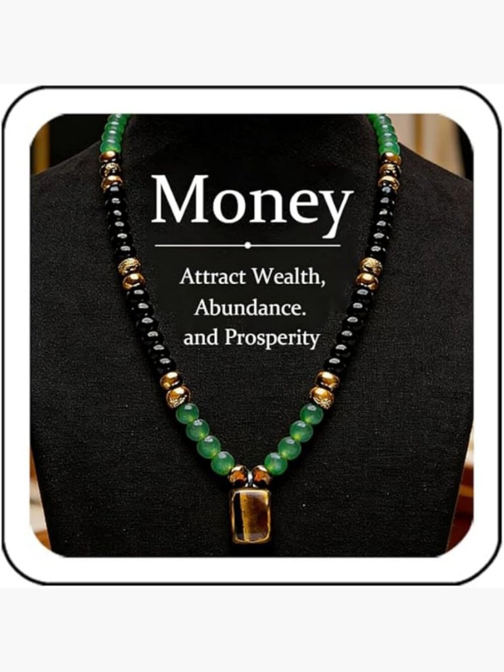 Natural Tigers Eye Necklace Feng Shui Coins Wealth Protection Jewelry Crystal